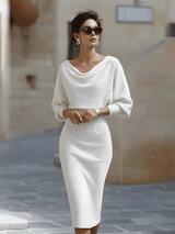 Lydia | Elegant Everyday Midi Dress – White | The Bellemont Sisters Australia