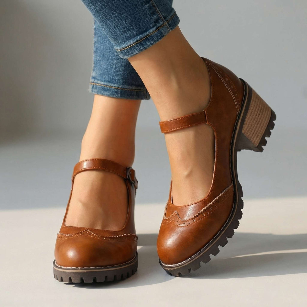 Colette | Vintage-Inspired Mary Jane Heels – Brown | The Bellemont Sisters Australia