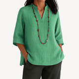 Katherine | Women’s Casual Linen Tunic Top – Green | The Bellemont Sisters Australia