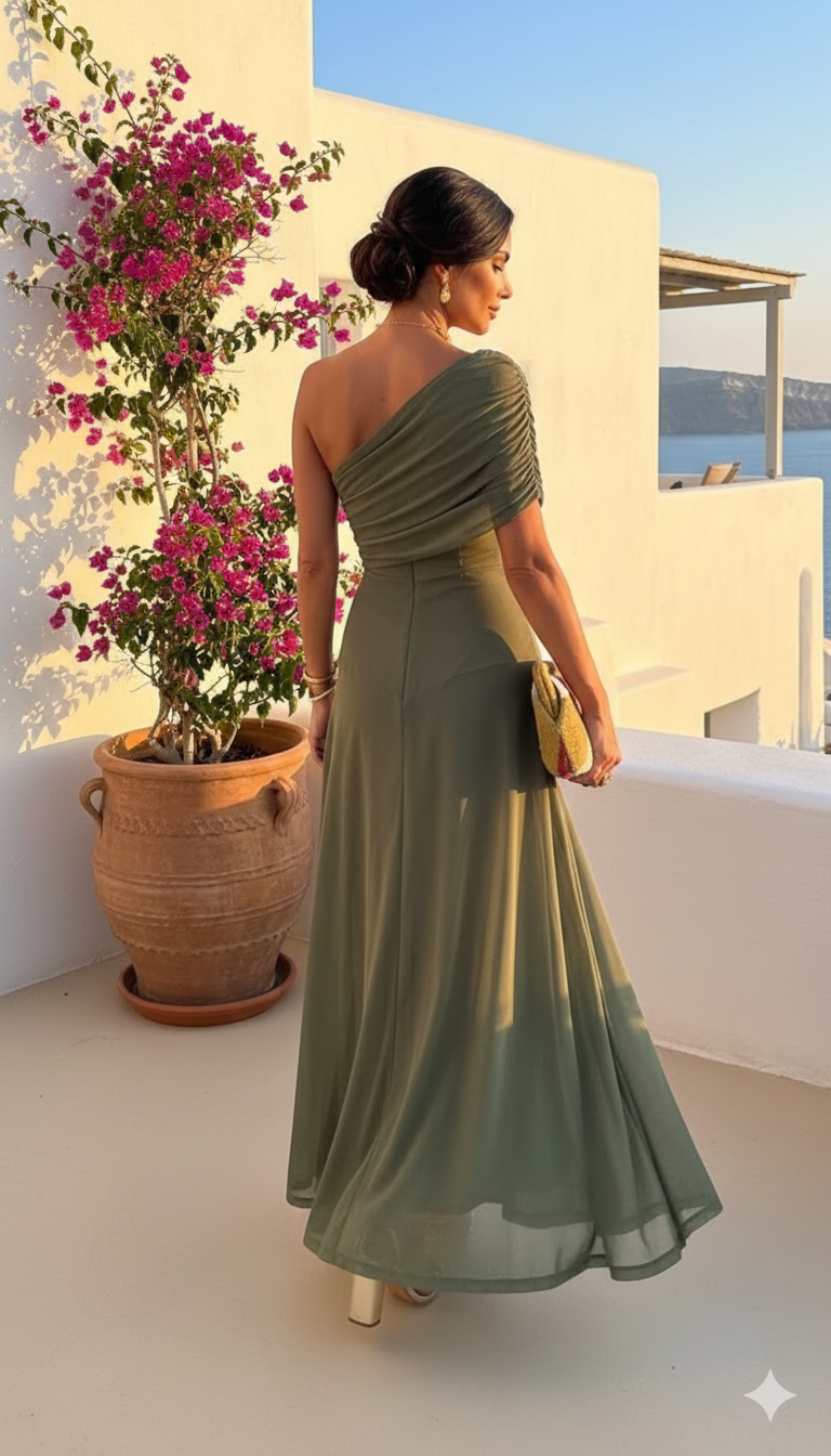 Uma | Flowing wide dress with elegant design | The Bellemont Sisters Australia
