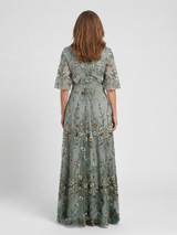 Evadne | Floral V Neck Short Sleeve Maxi Dress | The Bellemont Sisters Australia