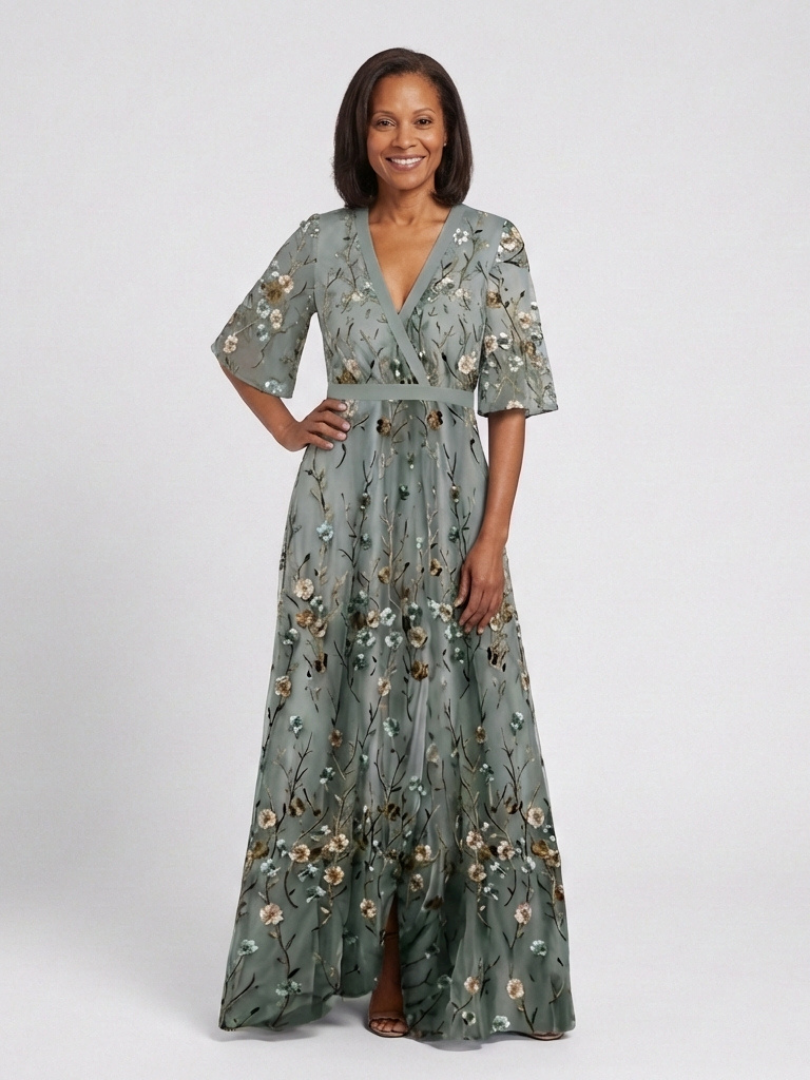 Evadne | Floral V Neck Short Sleeve Maxi Dress | The Bellemont Sisters Australia
