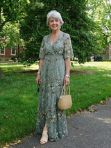 Evadne | Floral V Neck Short Sleeve Maxi Dress | The Bellemont Sisters Australia