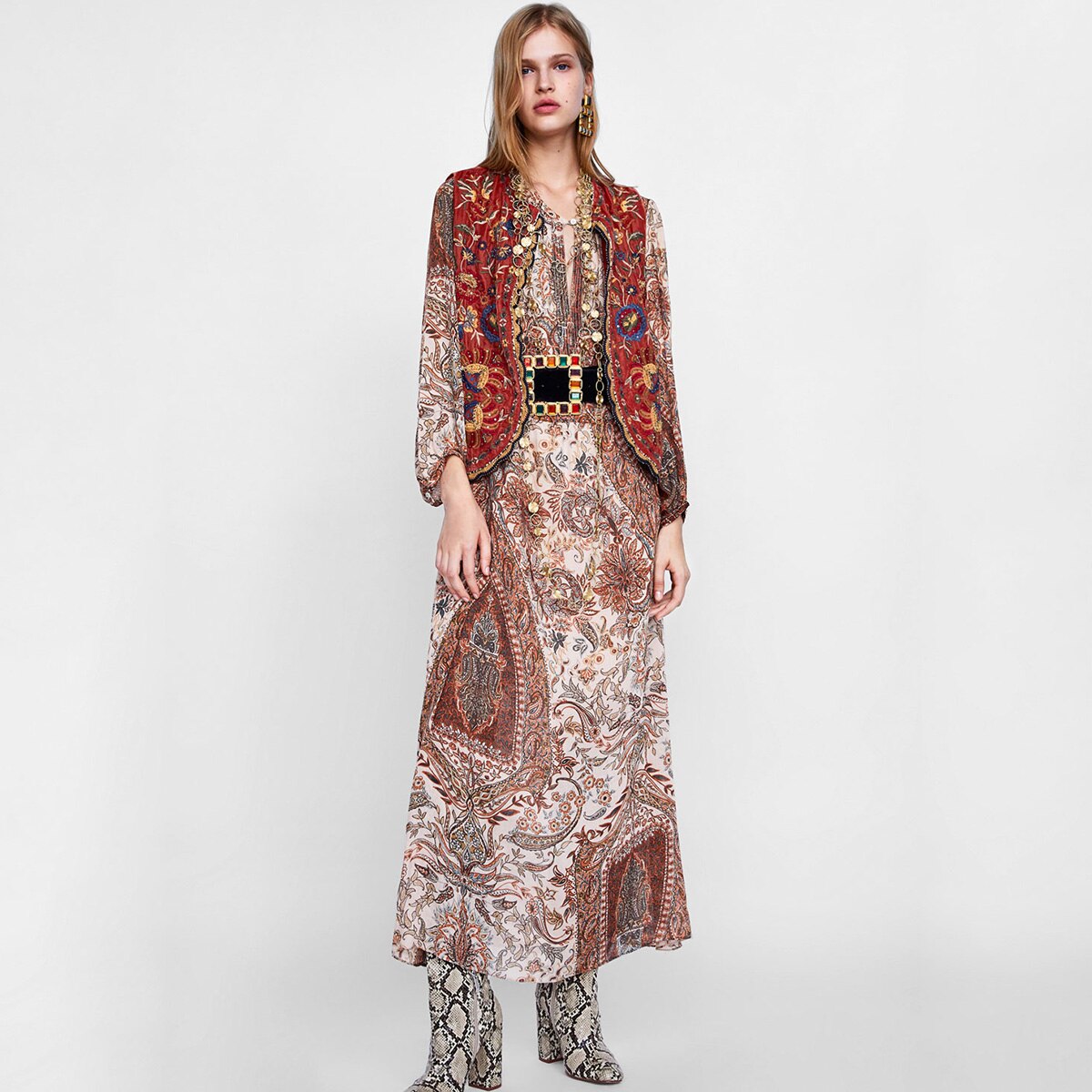 Eleanor | Women’s Boho Floral Open Front Vest Design | The Bellemont Sisters Australia