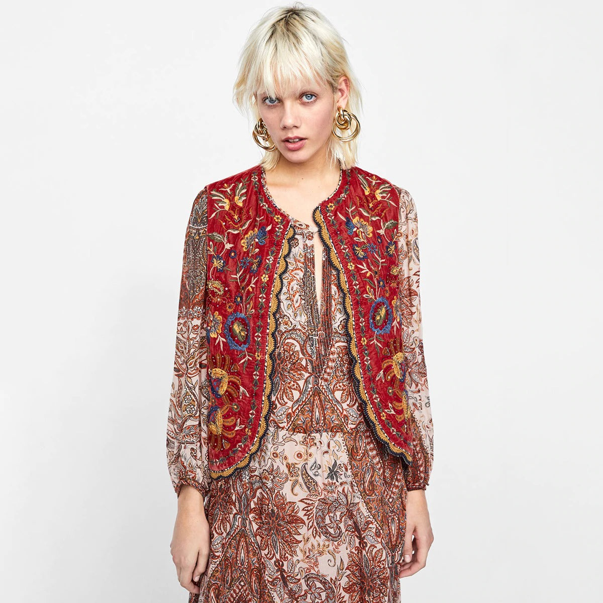 Eleanor | Women’s Boho Floral Open Front Vest Design | The Bellemont Sisters Australia