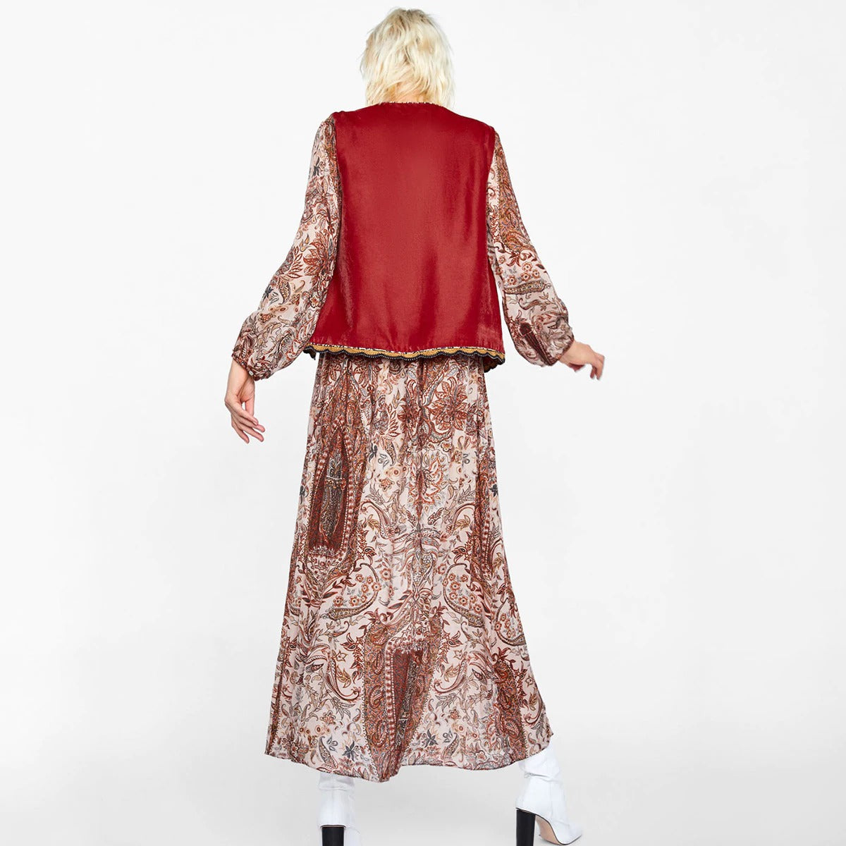 Eleanor | Women’s Boho Floral Open Front Vest Design | The Bellemont Sisters Australia