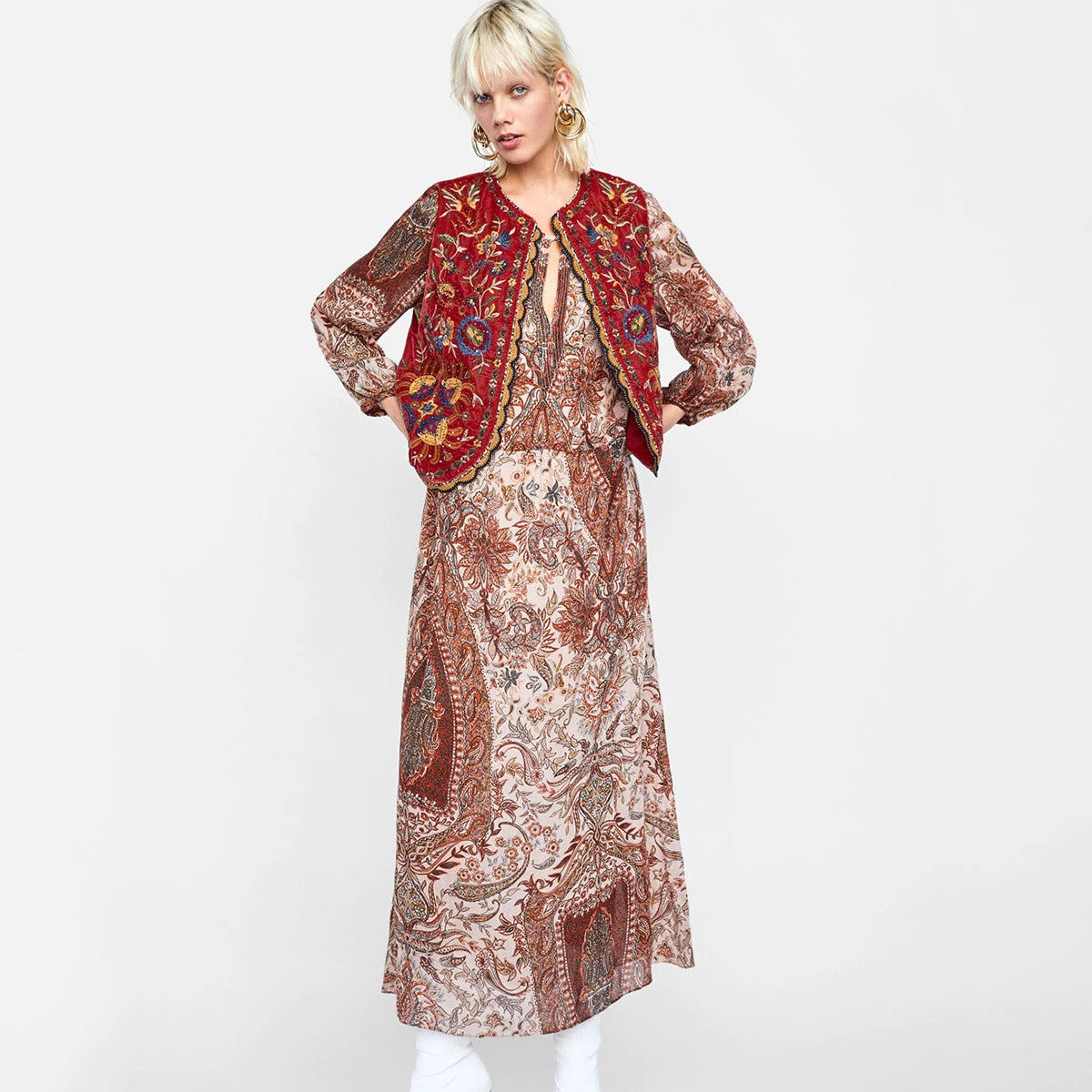 Eleanor | Women’s Boho Floral Open Front Vest Design | The Bellemont Sisters Australia