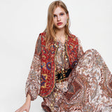 Eleanor | Women’s Boho Floral Open Front Vest Design – Red | The Bellemont Sisters Australia