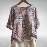 Charlotte | Casual Leaf Print Button Blouse for Women – Pink | The Bellemont Sisters Australia