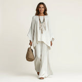 Majolie | Linen-Blend Boho Set – White | The Bellemont Sisters Australia