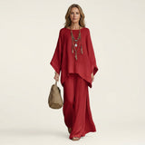 Majolie | Linen-Blend Boho Set – Red | The Bellemont Sisters Australia