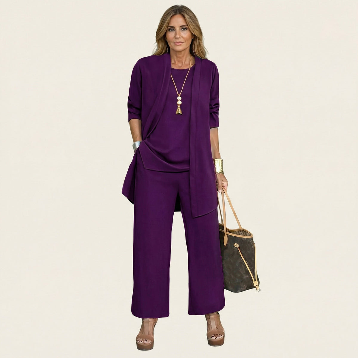 Vivienne | Minimalist 3-Piece Set – Purple | The Bellemont Sisters Australia