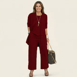 Vivienne | Minimalist 3-Piece Set – Wine red | The Bellemont Sisters Australia