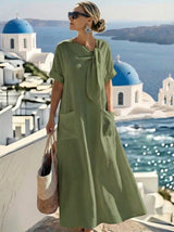 Fleur™ Elegant Dress with Pockets – Green | The Bellemont Sisters Australia