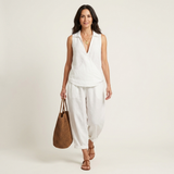 Twiila | Wrap-Top & Wide-Leg Set – White | The Bellemont Sisters Australia