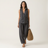 Twiila | Wrap-Top & Wide-Leg Set – Gray | The Bellemont Sisters Australia
