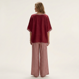 Juliana | V-Neck Varsity Top & Stripe Wide-Leg Set | The Bellemont Sisters Australia