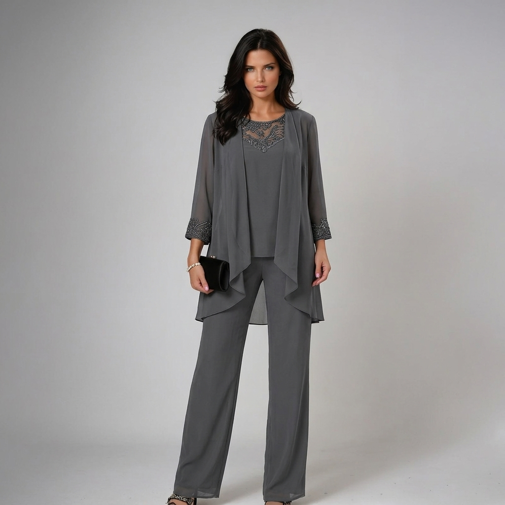 Iva™ - Elegant Three-Piece Set – Gray | The Bellemont Sisters Australia