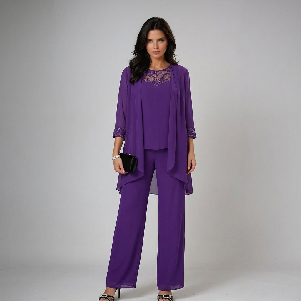 Iva™ - Elegant Three-Piece Set – Purple | The Bellemont Sisters Australia