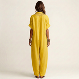 Amarina | Embroidered V-Neck Collar Linen Maxi Dress | The Bellemont Sisters Australia