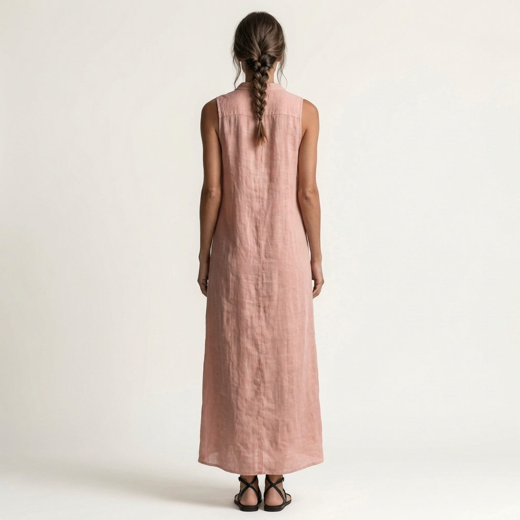 Mirabell | Hooded Button-Front Sleeveless Linen Maxi Dress | The Bellemont Sisters Australia