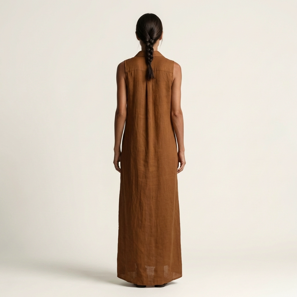 Mirabell | Hooded Button-Front Sleeveless Linen Maxi Dress | The Bellemont Sisters Australia