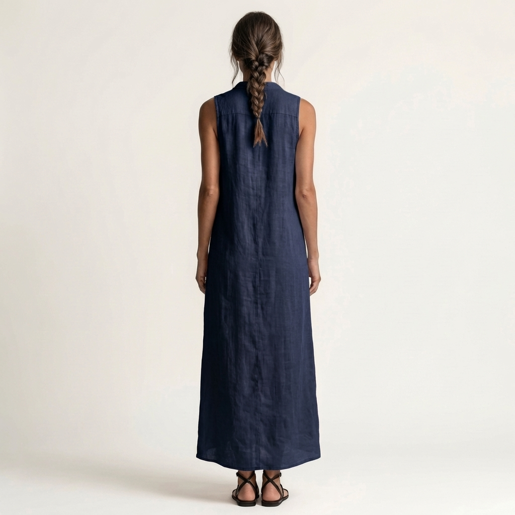 Mirabell | Hooded Button-Front Sleeveless Linen Maxi Dress | The Bellemont Sisters Australia
