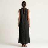 Mirabell | Hooded Button-Front Sleeveless Linen Maxi Dress | The Bellemont Sisters Australia