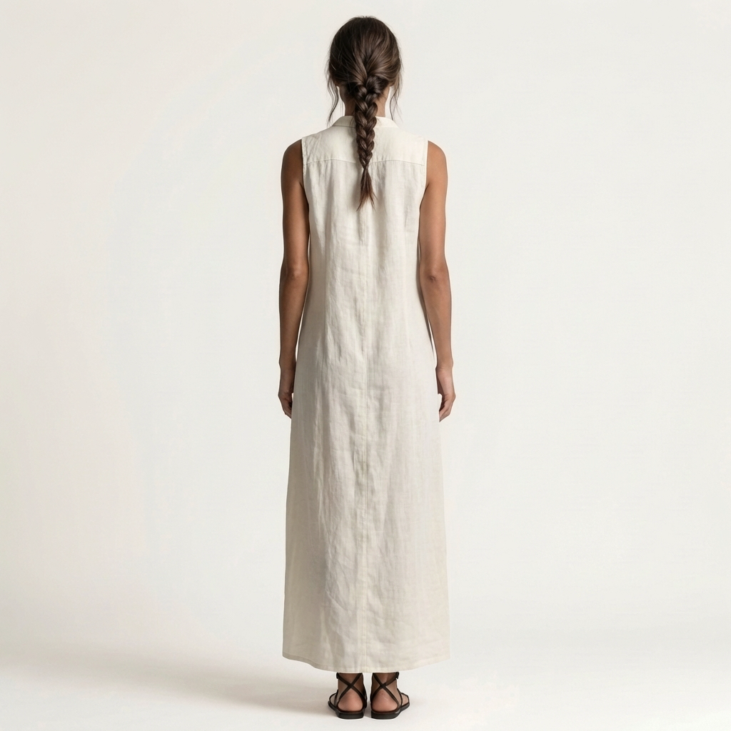 Mirabell | Hooded Button-Front Sleeveless Linen Maxi Dress | The Bellemont Sisters Australia