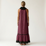 Mayline | Sleeveless Ruffle-Neck Contrast-Trim Maxi Dress | The Bellemont Sisters Australia