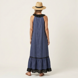 Mayline | Sleeveless Ruffle-Neck Contrast-Trim Maxi Dress | The Bellemont Sisters Australia