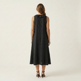 Vicky | Ruffle-Front V-Neck Sleeveless Linen Maxi Dress | The Bellemont Sisters Australia