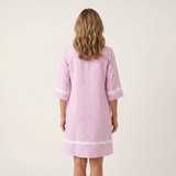 Sanina | Contrast-Trim Stripe V-Neck Cotton Shift Dress | The Bellemont Sisters Australia