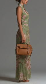 Sandra – Pleated Floral Chiffon Jumpsuit | The Bellemont Sisters Australia