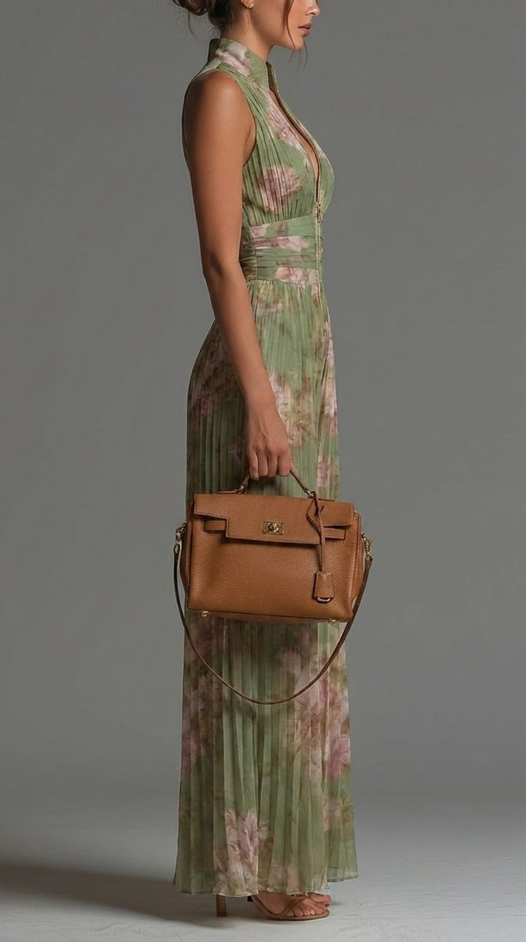 Sandra – Pleated Floral Chiffon Jumpsuit | The Bellemont Sisters Australia