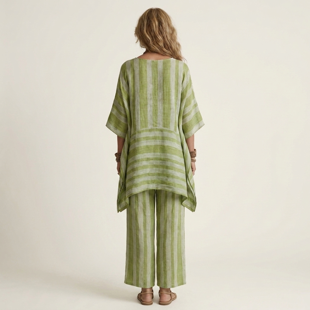Kiara | Two-Piece Striped Cotton-Linen Set | The Bellemont Sisters Australia