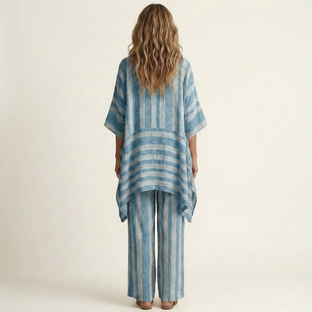Kiara | Two-Piece Striped Cotton-Linen Set | The Bellemont Sisters Australia