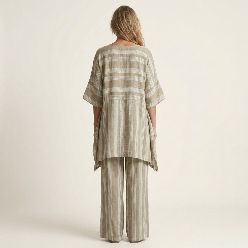 Kiara | Two-Piece Striped Cotton-Linen Set | The Bellemont Sisters Australia