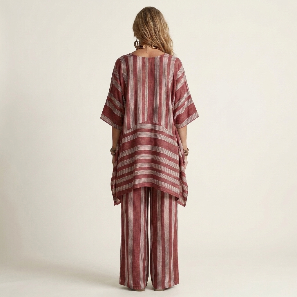 Kiara | Two-Piece Striped Cotton-Linen Set | The Bellemont Sisters Australia