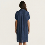 Nidalie | Cotton-Linen Midi Shirt Dress with Rolled Cuffs | The Bellemont Sisters Australia