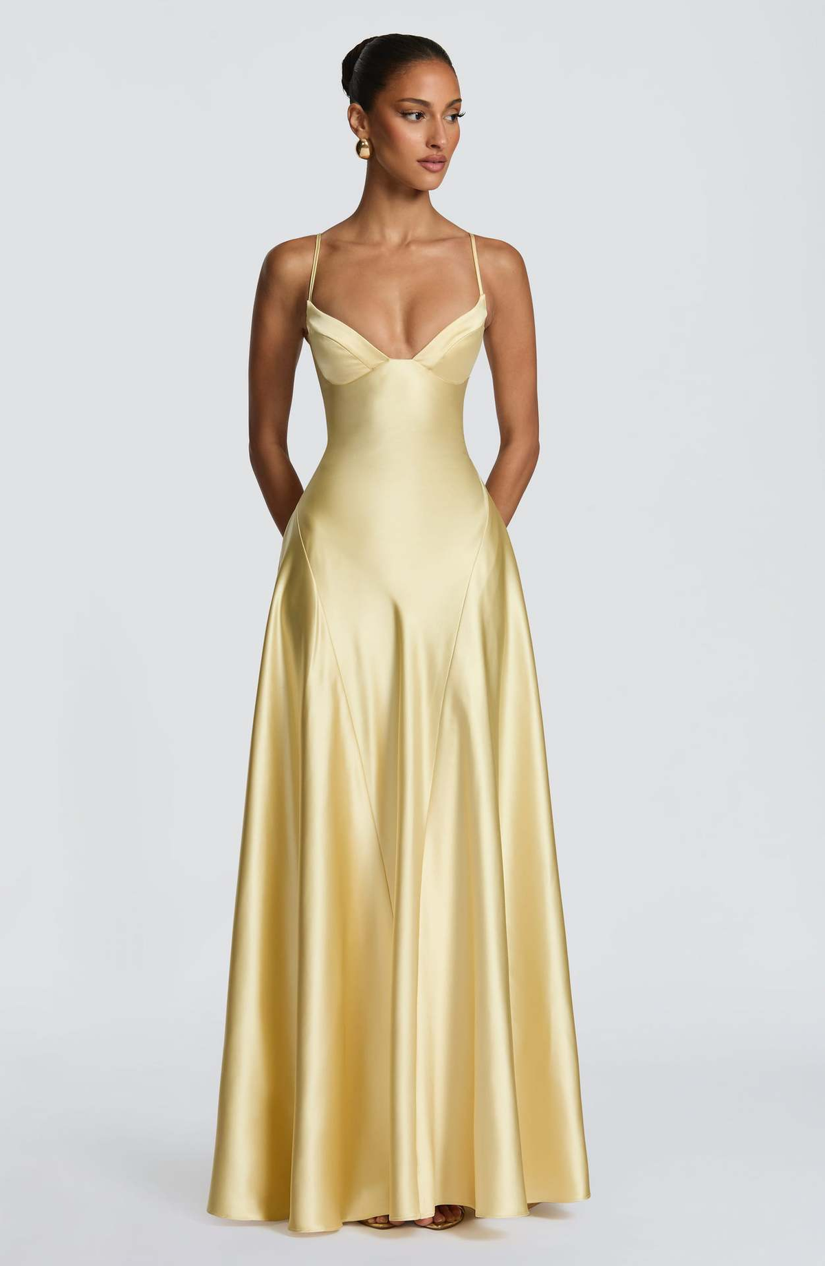 Elara | Women's Evening Satin Cupped Maxi Dress | The Bellemont Sisters Australia