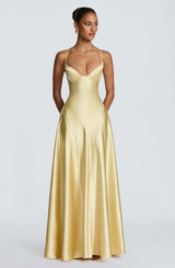 Elara | Women's Evening Satin Cupped Maxi Dress | The Bellemont Sisters Australia