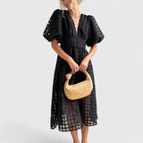 Elanqi | Elegant Midi Dress – Black | The Bellemont Sisters Australia