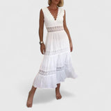 Alena | Elegant Midi Dress – White | The Bellemont Sisters Australia