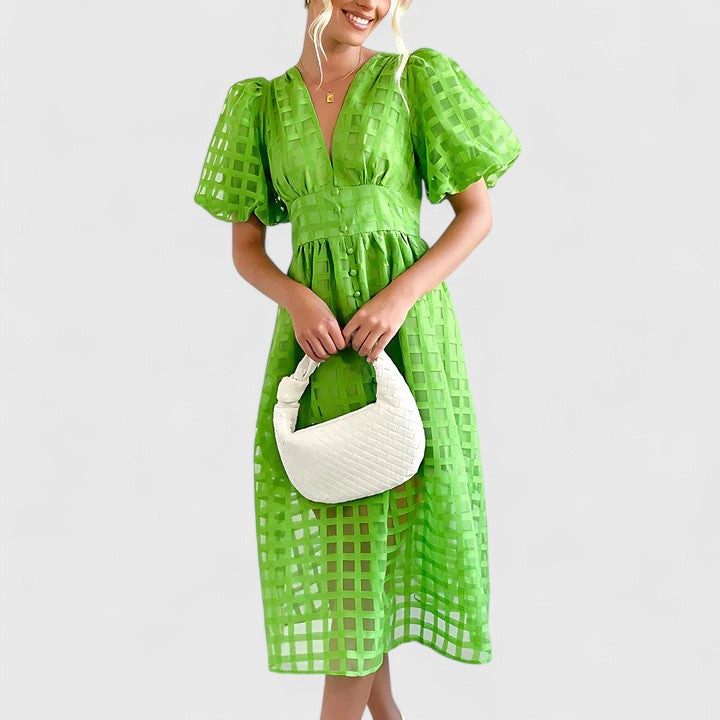 Elanqi | Elegant Midi Dress – Green | The Bellemont Sisters Australia