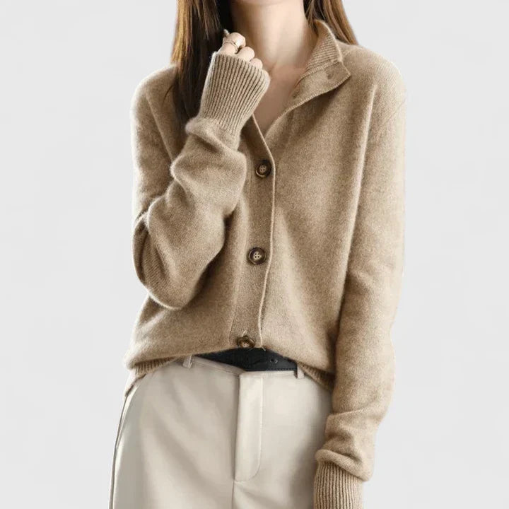 Camaryllis | Elegant Cardigan – Brown | The Bellemont Sisters Australia