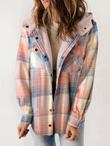 Woolie | Cozy Plaid Fleece-Lined Jacket – Pink | The Bellemont Sisters Australia
