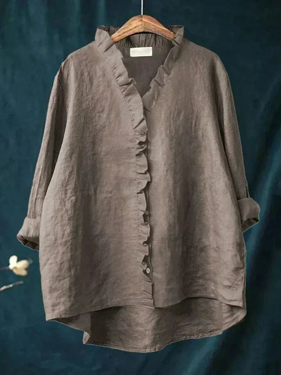 Ava | Elegant Breezy Summer Blouse – Dark Gray | The Bellemont Sisters Australia
