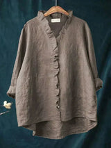 Ava | Elegant Breezy Summer Blouse – Dark Gray | The Bellemont Sisters Australia