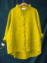 Ava | Elegant Breezy Summer Blouse – Yellow | The Bellemont Sisters Australia